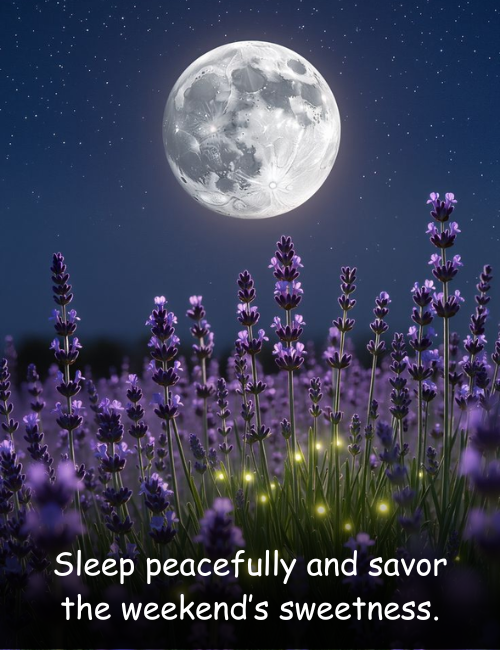 Sleep peacefully and savor the weekend’s sweetness