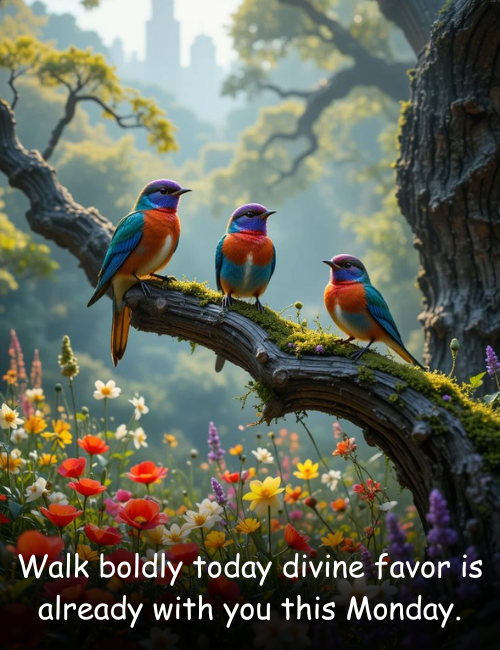 Walk boldly today divine favor is already with you this Monday