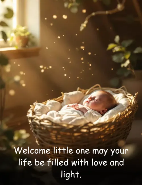 Welcome little one may your life be filled with love and light
