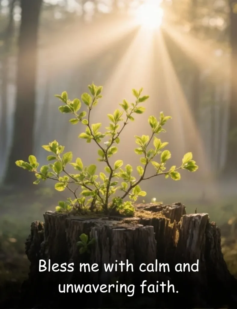 Bless me with calm and unwavering faith.