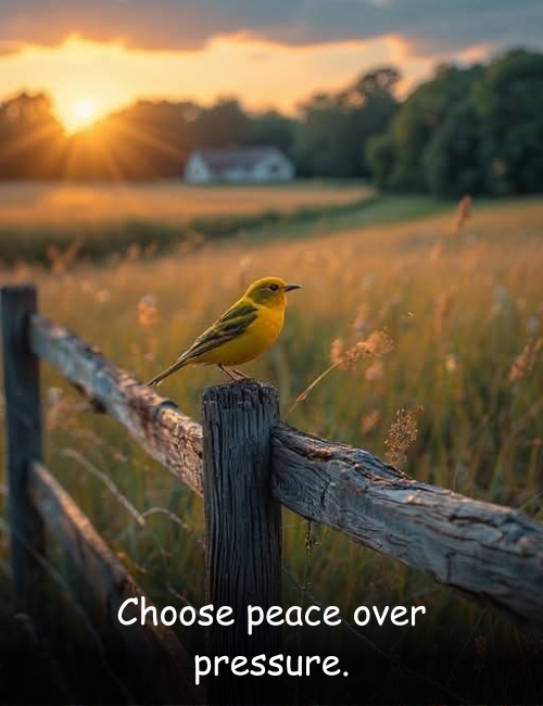 Choose peace over pressure