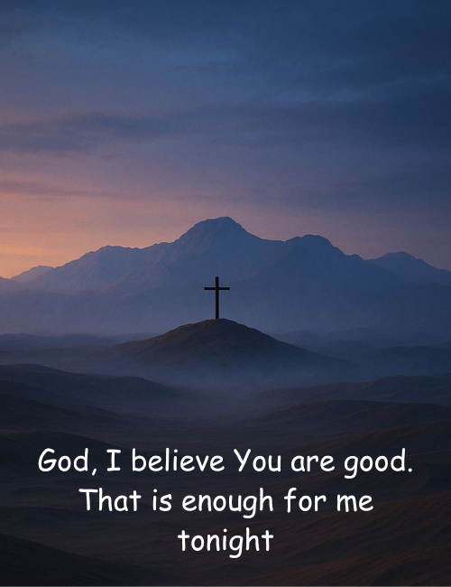 God, I believe You are good. That is enough for me tonight
