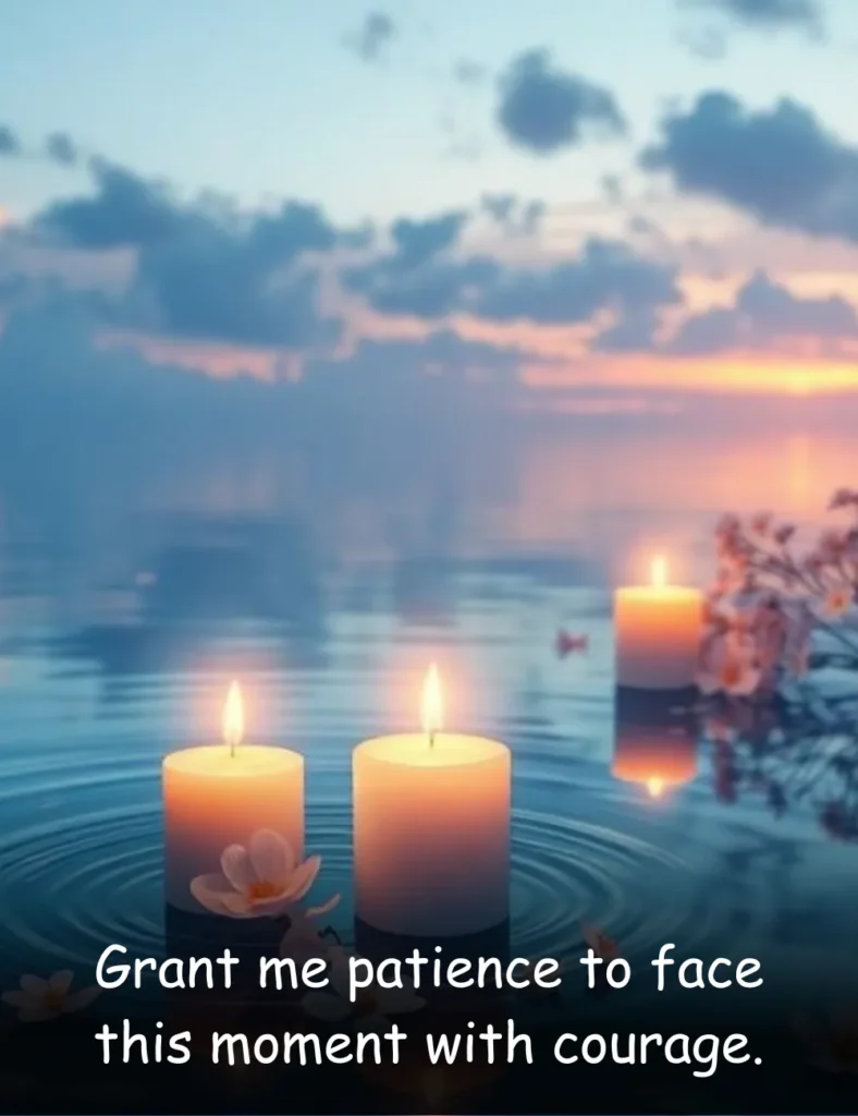 Grant me patience to face this moment with courage.