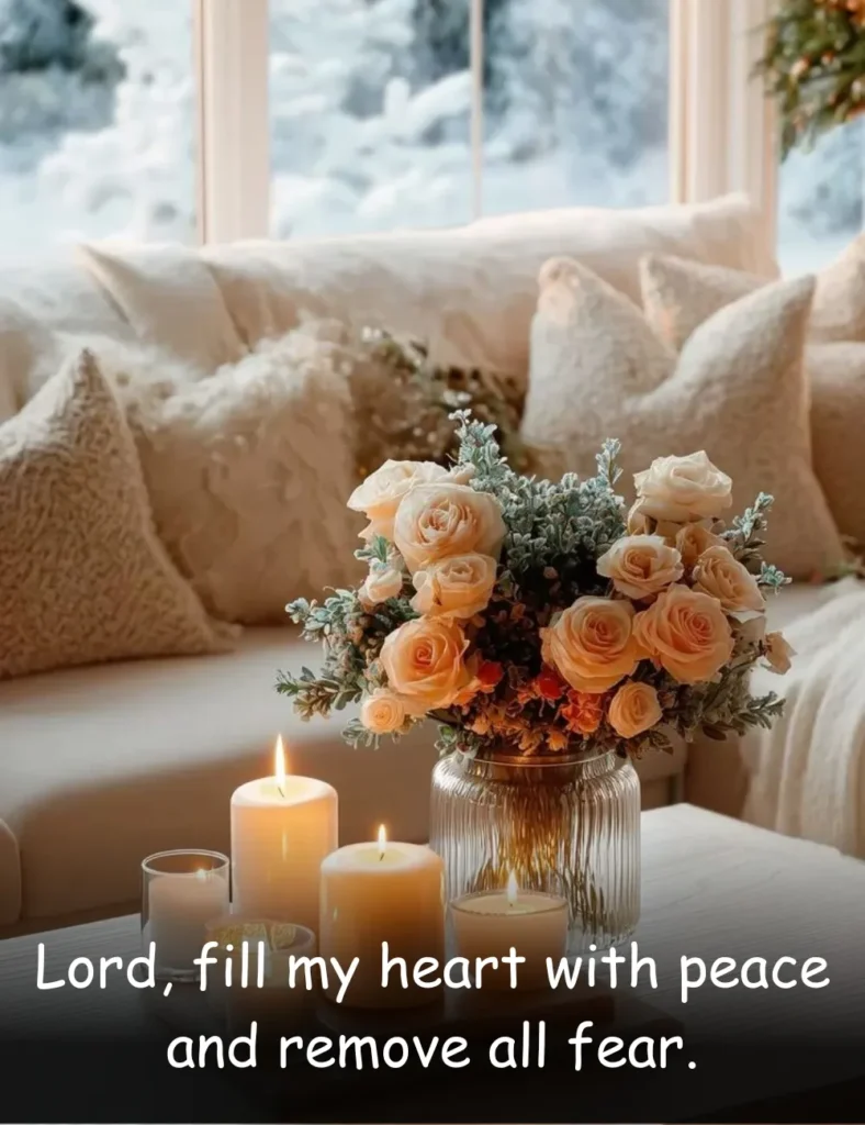 Lord, fill my heart with peace and remove all fear.