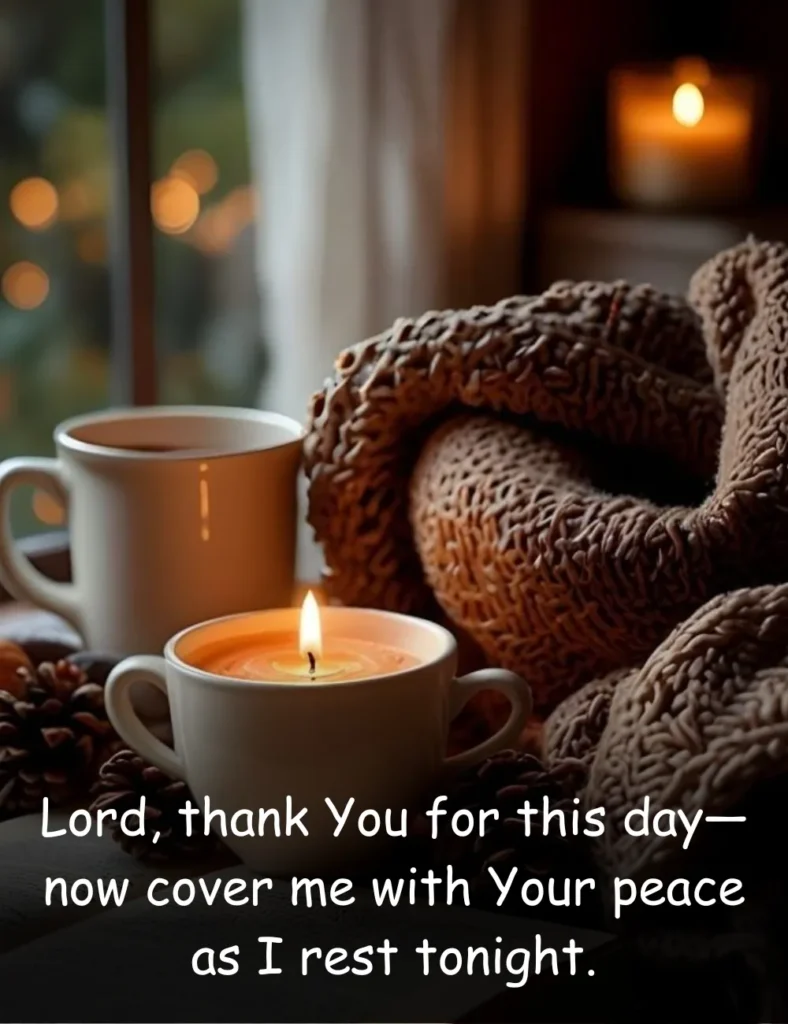 Lord, thank You for this day—now cover me with Your peace as I rest tonight.