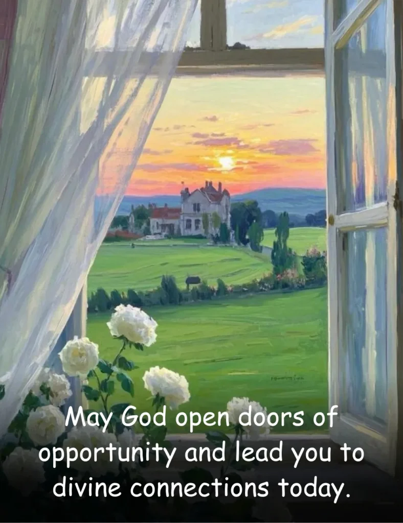 May God open doors of opportunity and lead you to divine connections today.