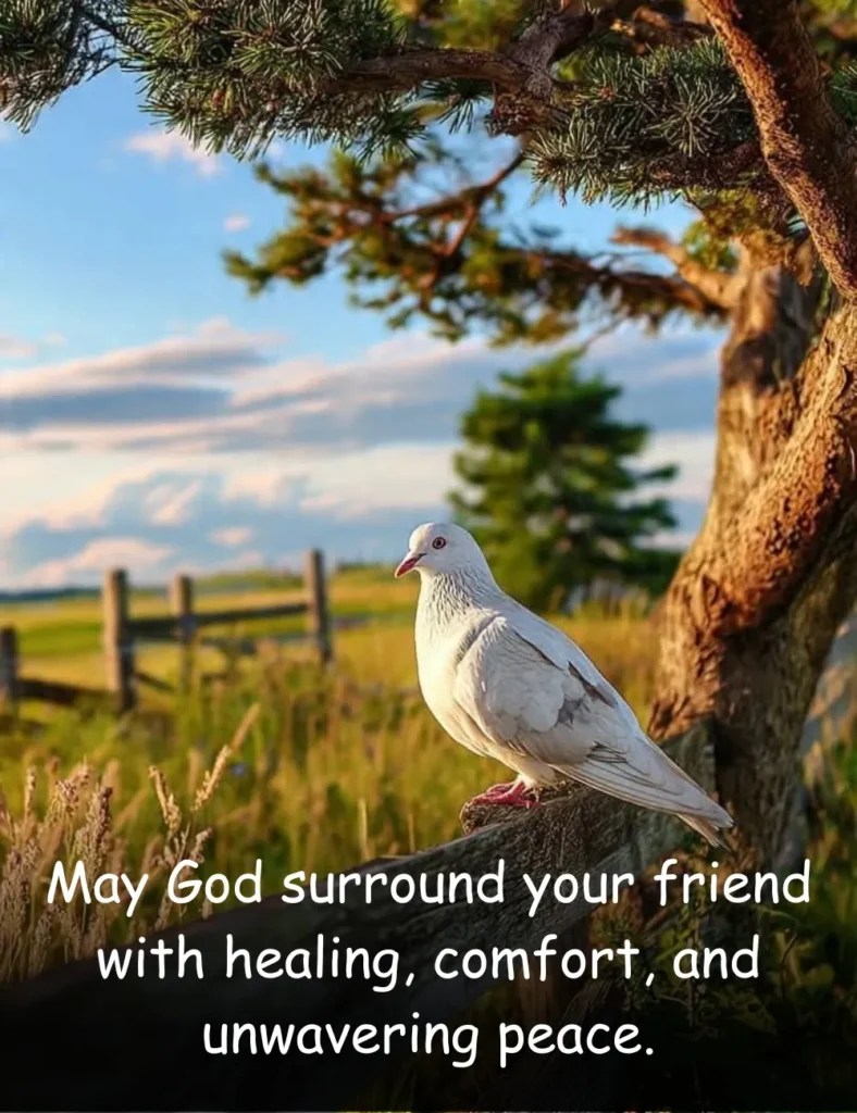 May God surround your friend with healing, comfort, and unwavering peace.