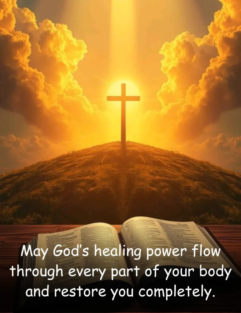 May God’s healing power flow through every part of your body and restore you completely.