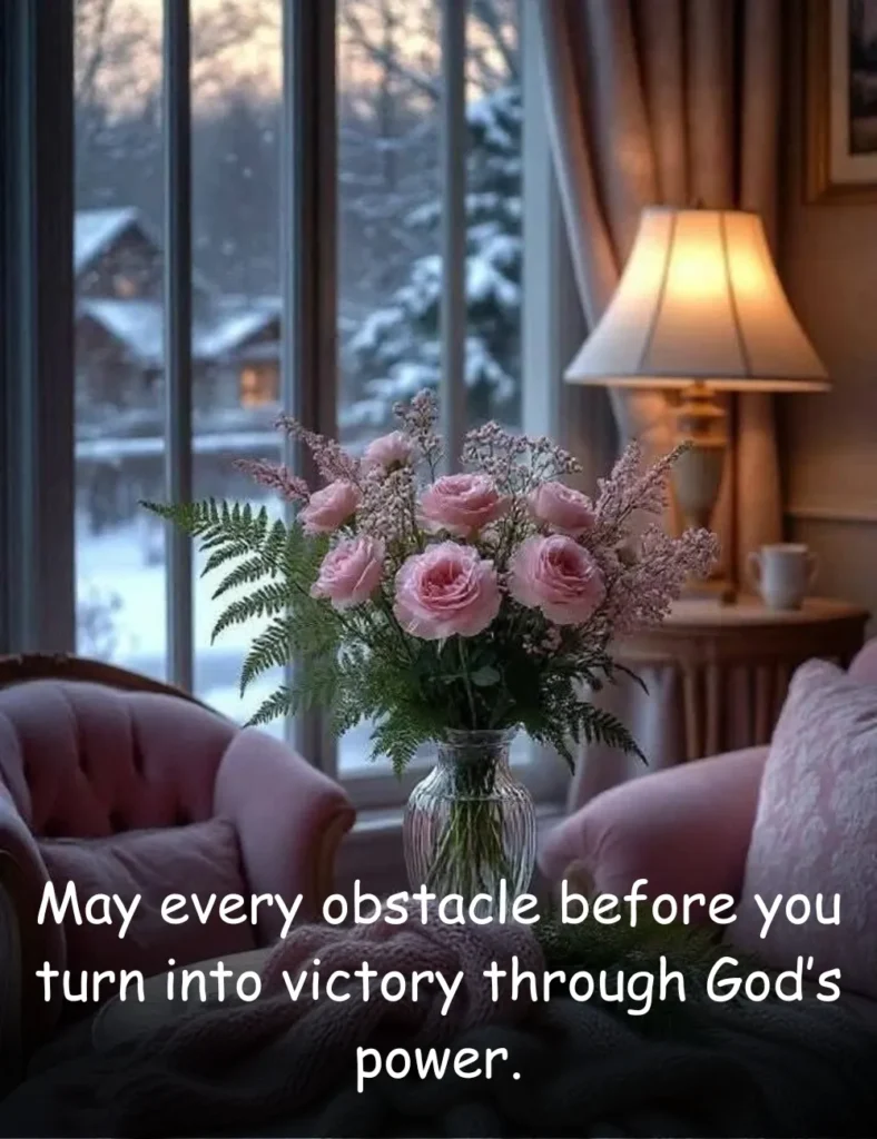 May every obstacle before you turn into victory through God’s power.