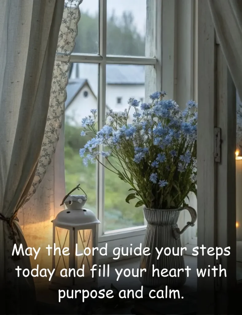 May the Lord guide your steps today and fill your heart with purpose and calm.