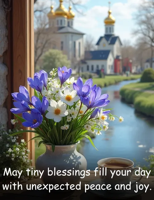 May tiny blessings fill your day with unexpected peace and joy.
