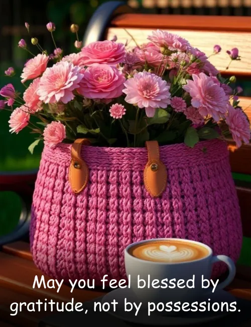 May you feel blessed by gratitude, not by possessions.