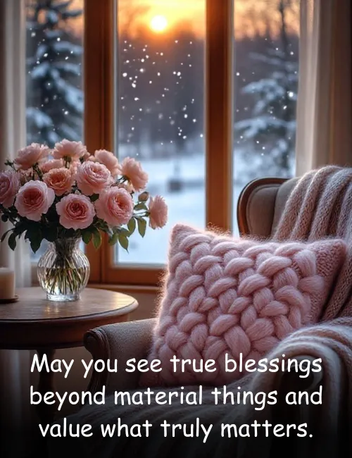 May you see true blessings beyond material things and value what truly matters.