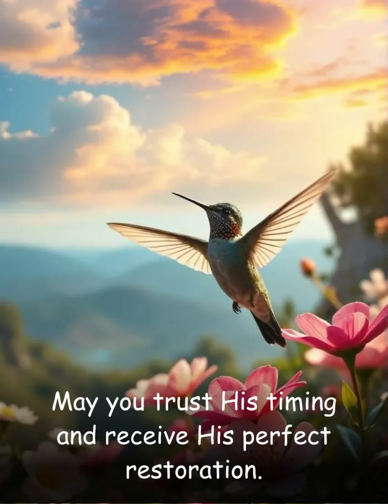 May you trust His timing and receive His perfect restoration.