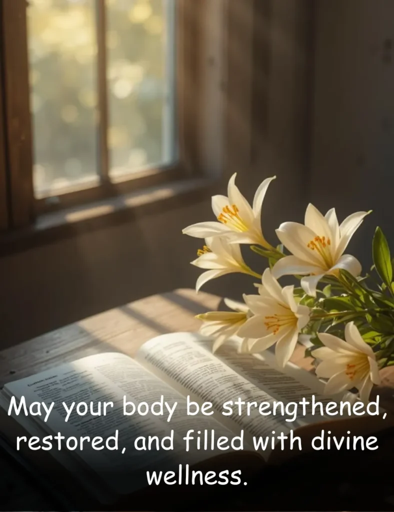 May your body be strengthened, restored, and filled with divine wellness.