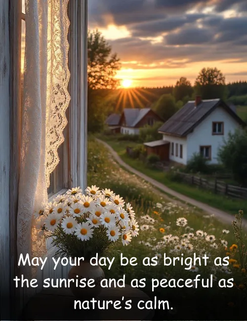 May your day be as bright as the sunrise and as peaceful as nature’s calm.