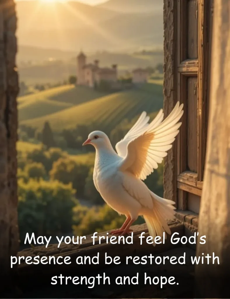 May your friend feel God’s presence and be restored with strength and hope.