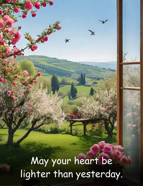 May your heart be lighter than yesterday
