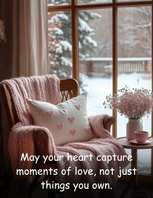 May your heart capture moments of love, not just things you own.