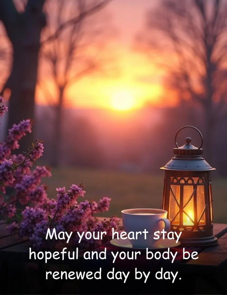 May your heart stay hopeful and your body be renewed day by day.