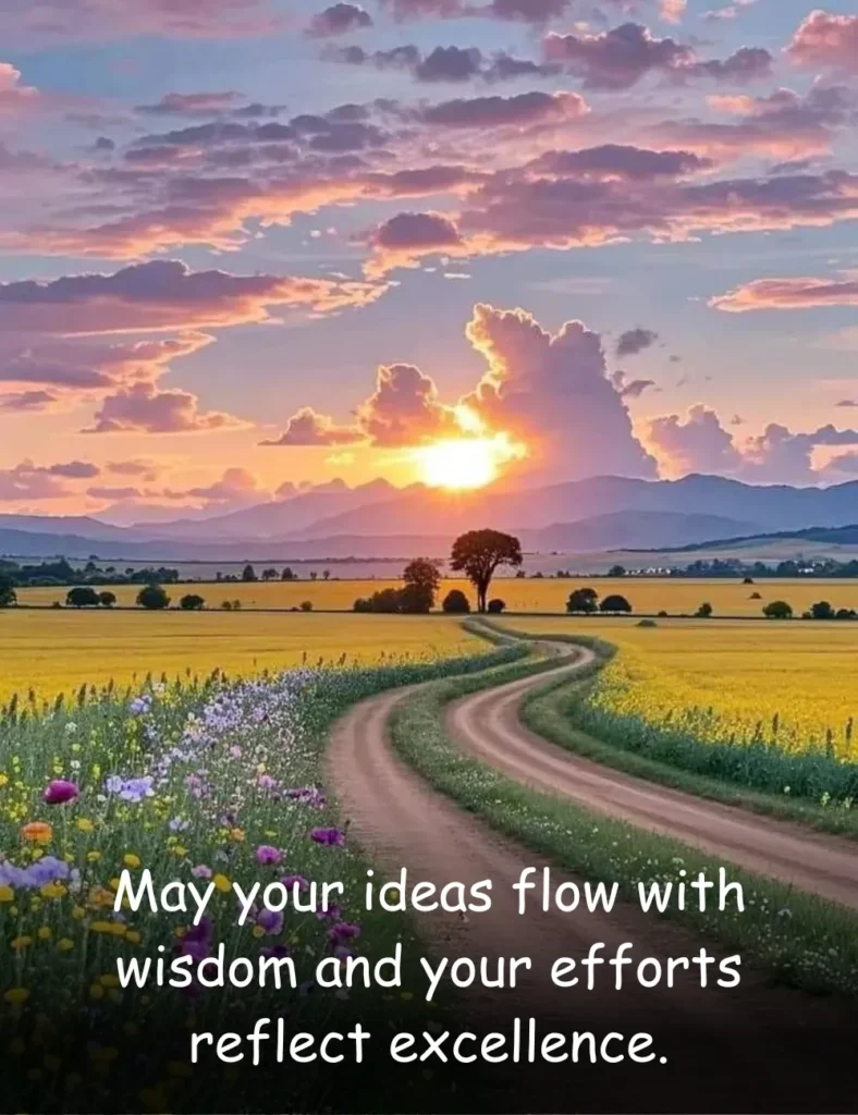 May your ideas flow with wisdom and your efforts reflect excellence.