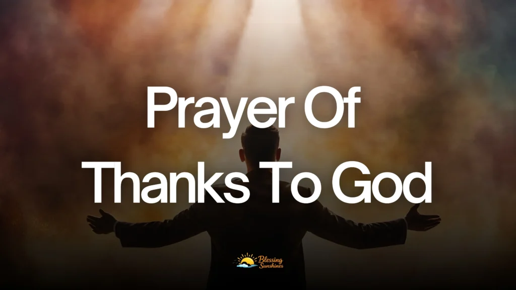 Prayer Of Thanks To God
