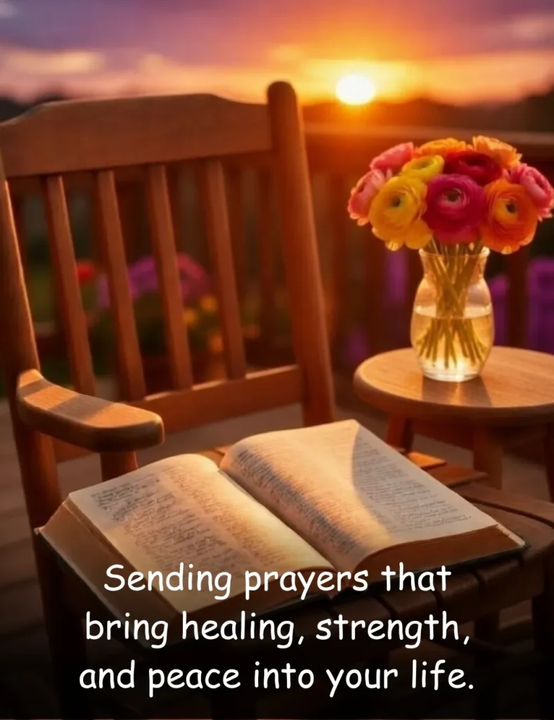 Sending prayers that bring healing, strength, and peace into your life.