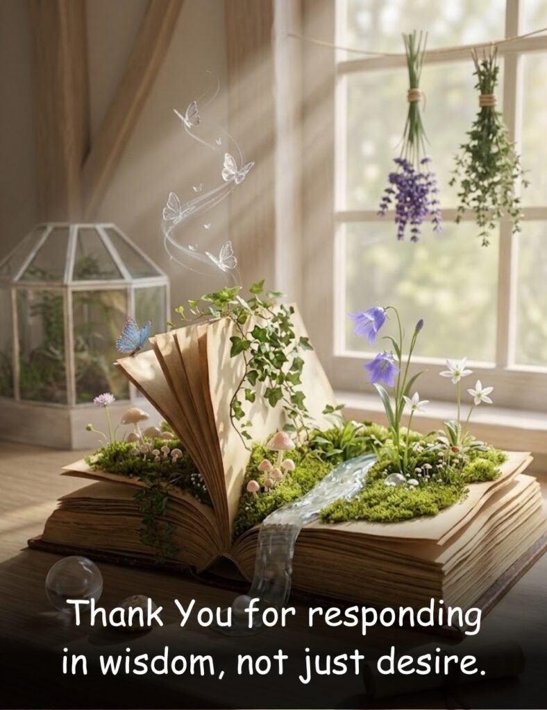 Thank You for responding in wisdom, not just desire.