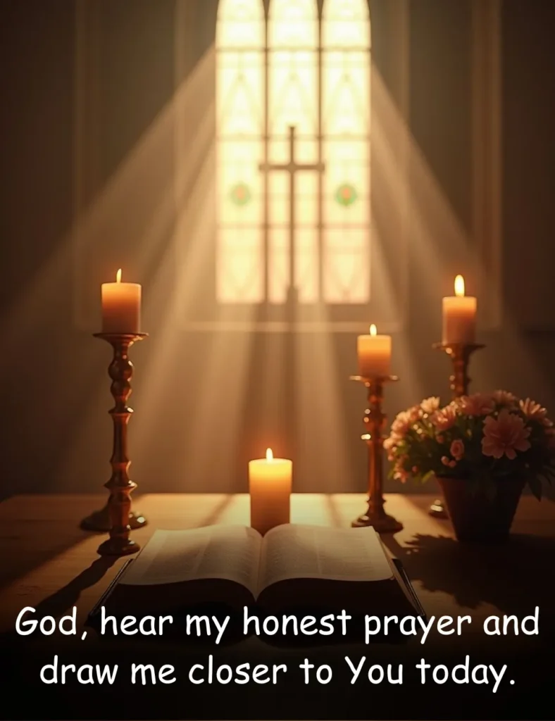 God, hear my honest prayer and draw me closer to You today.