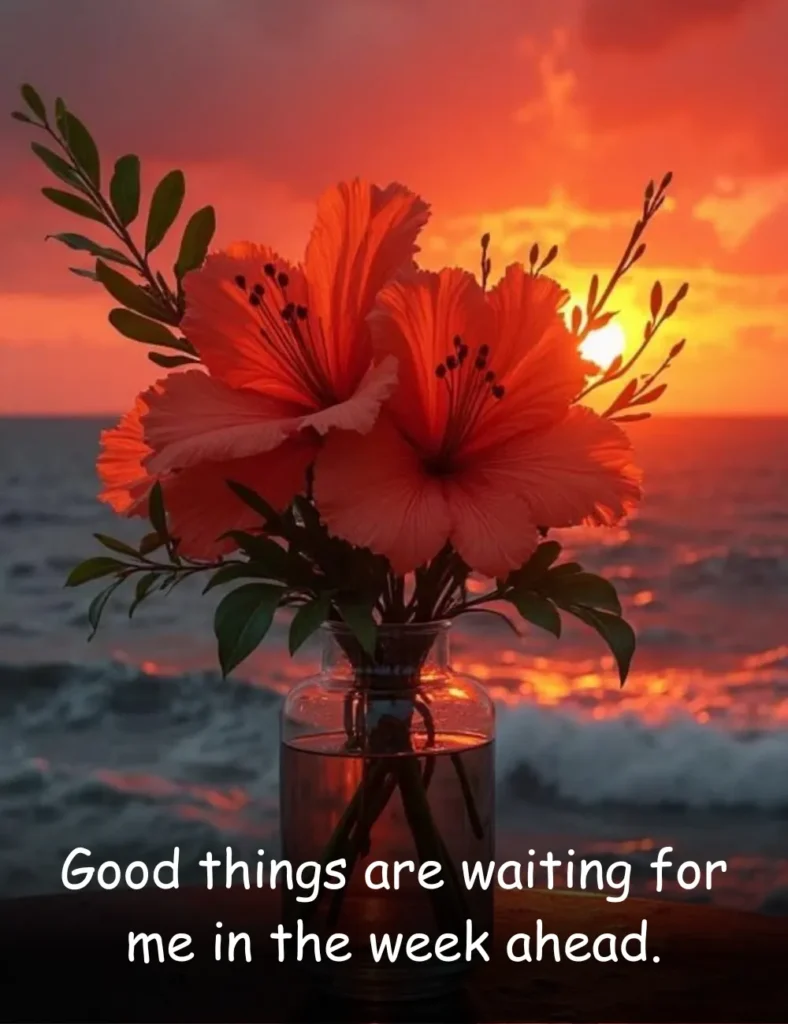 Good things are waiting for me in the week ahead.