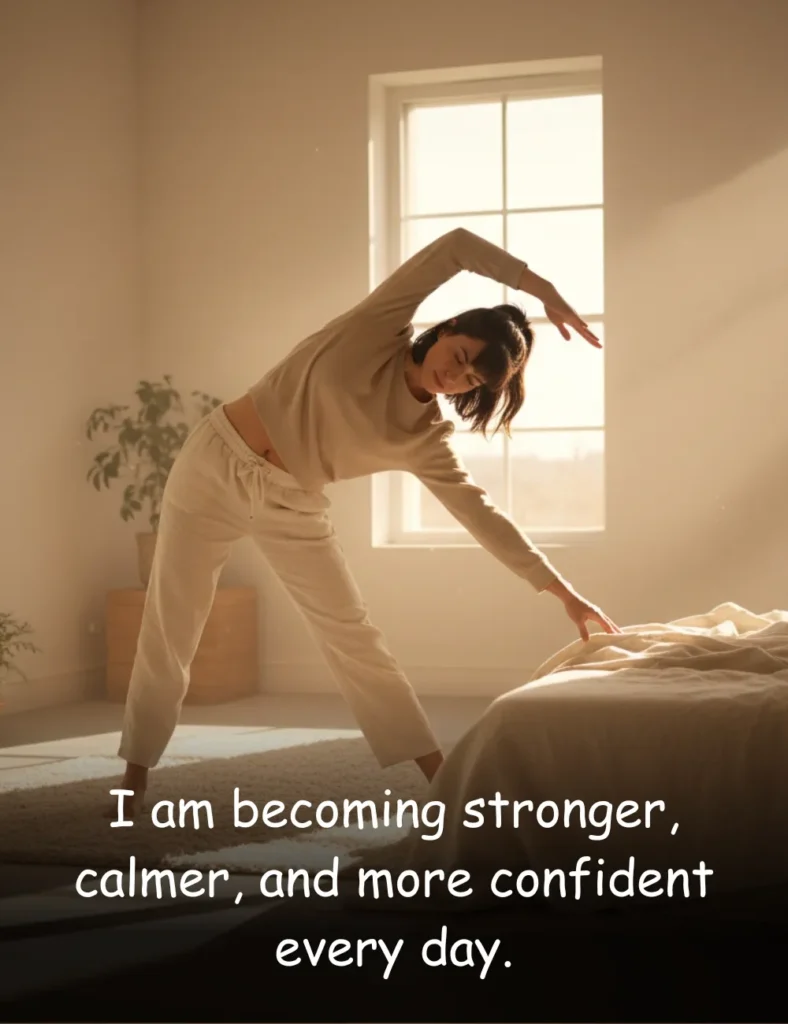 I am becoming stronger, calmer, and more confident every day.