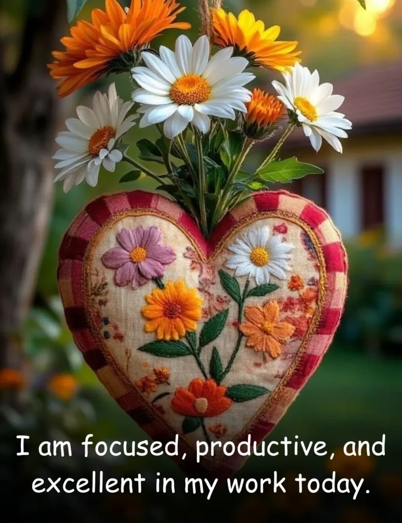 I am focused, productive, and excellent in my work today.