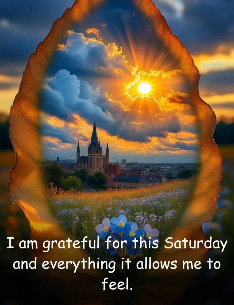 I am grateful for this Saturday and everything it allows me to feel.