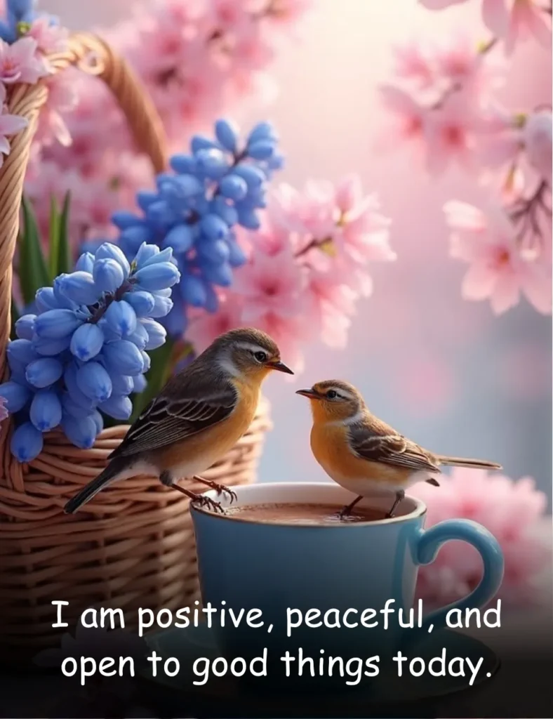 I am positive, peaceful, and open to good things today.