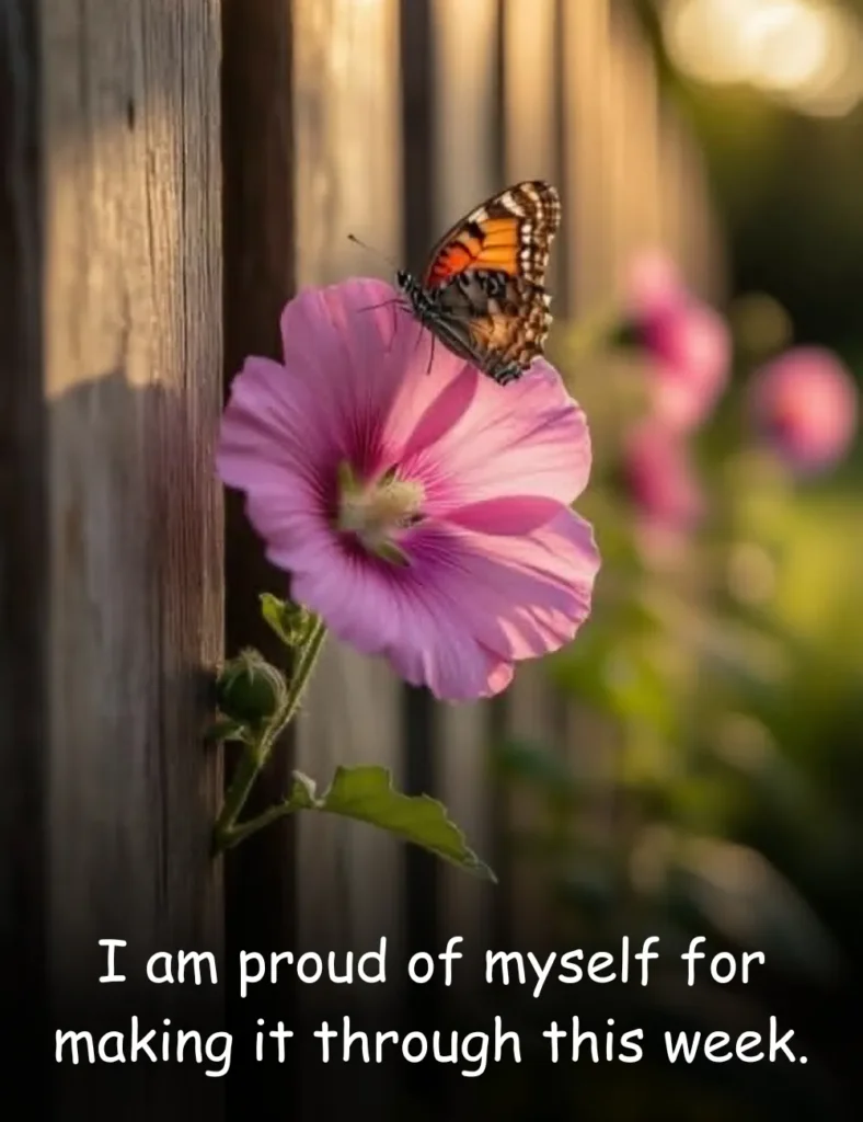 I am proud of myself for making it through this week.