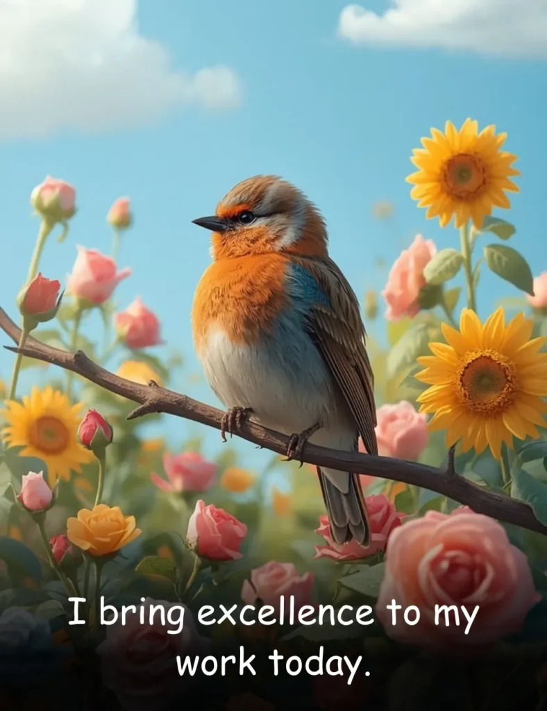 I bring excellence to my work today.