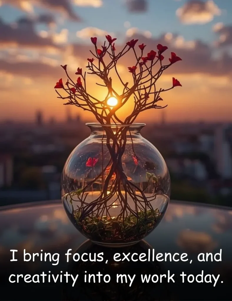 I bring focus, excellence, and creativity into my work today.