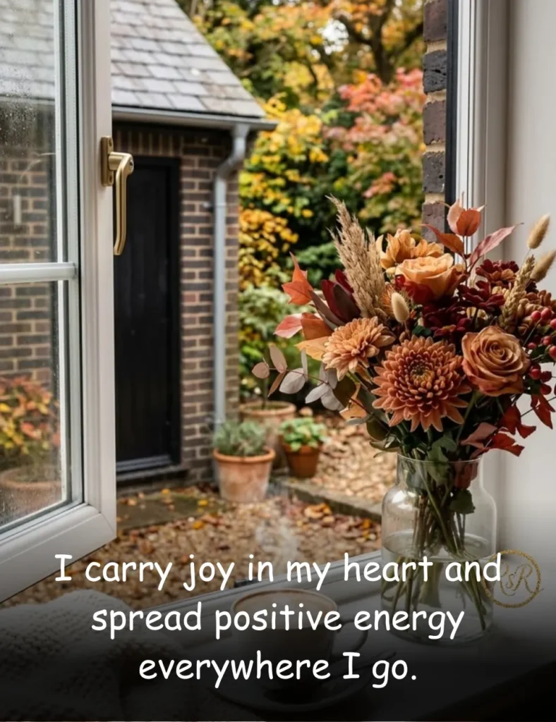 I carry joy in my heart and spread positive energy everywhere I go.