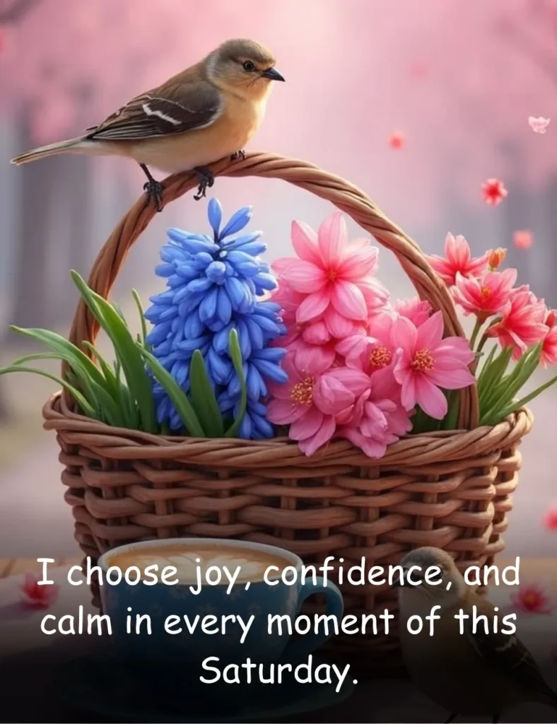 I choose joy, confidence, and calm in every moment of this Saturday.
