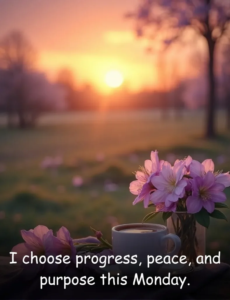 I choose progress, peace, and purpose this Monday.
