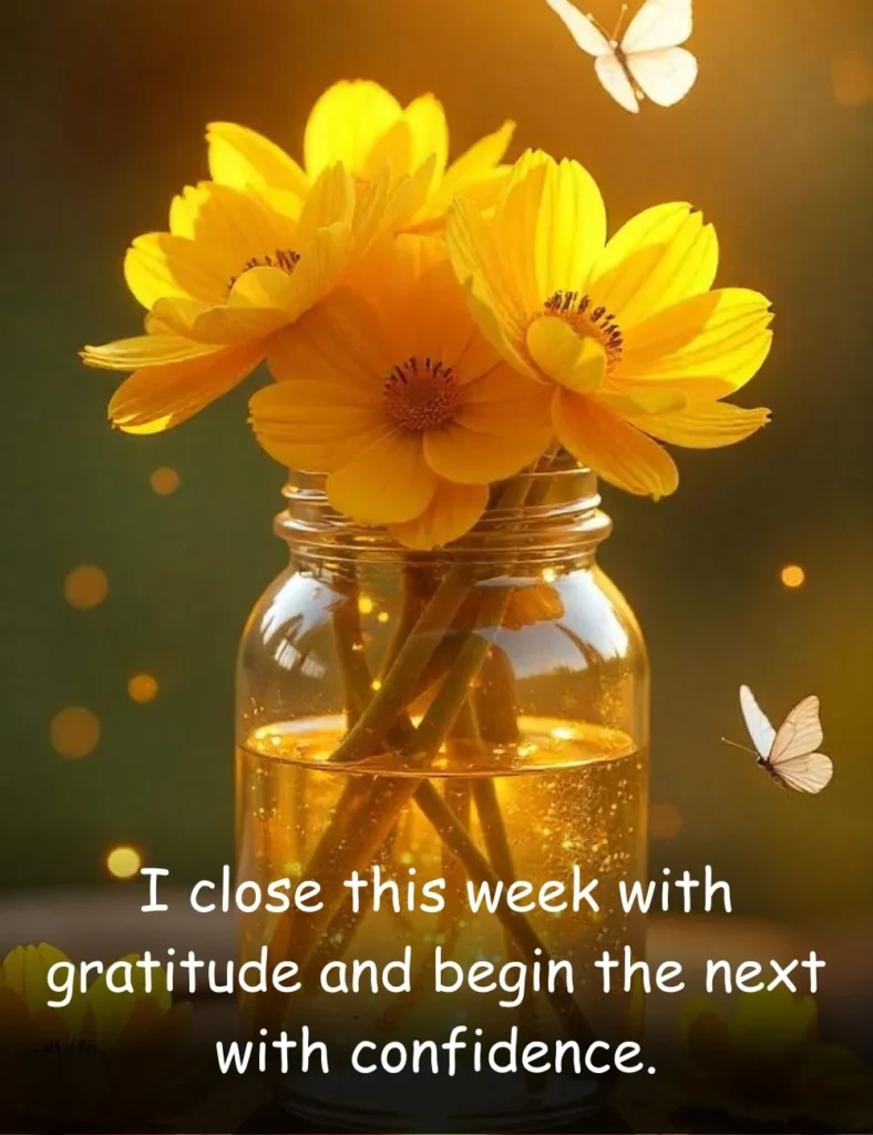 I close this week with gratitude and begin the next with confidence.