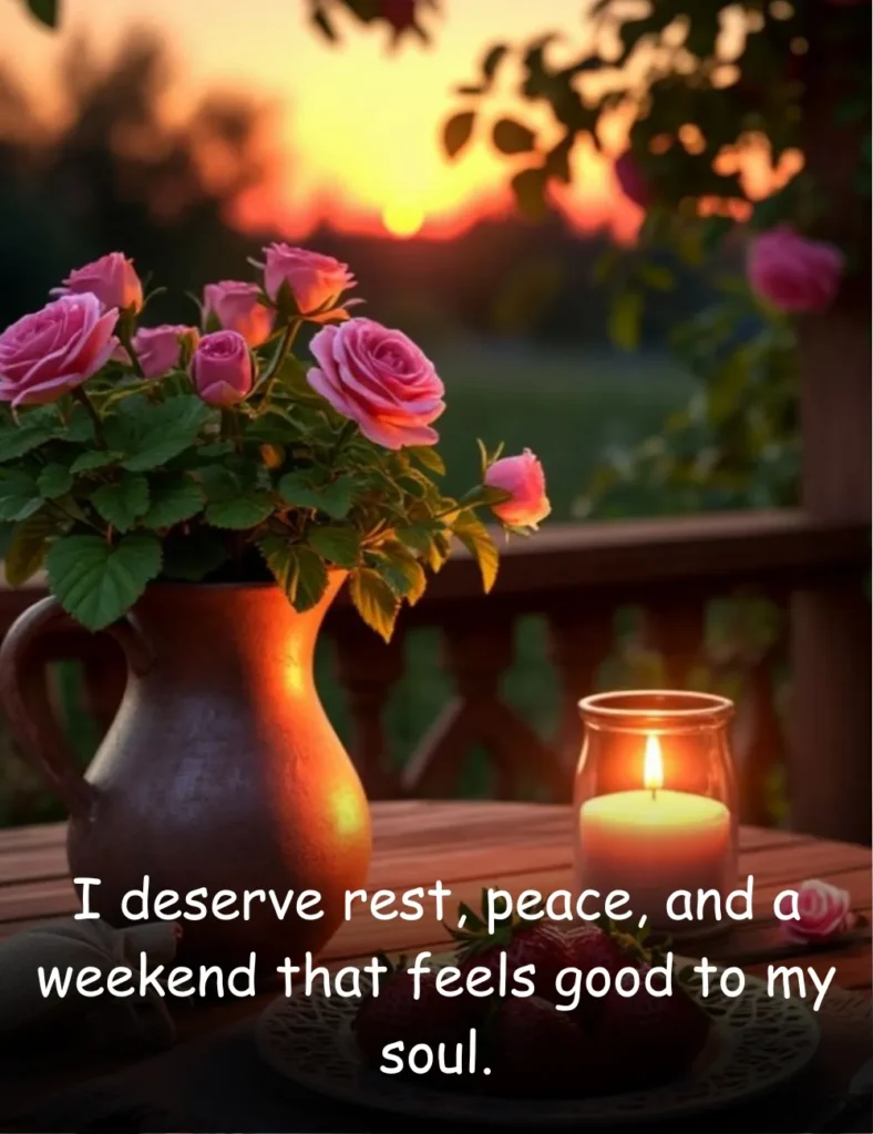 I deserve rest, peace, and a weekend that feels good to my soul.