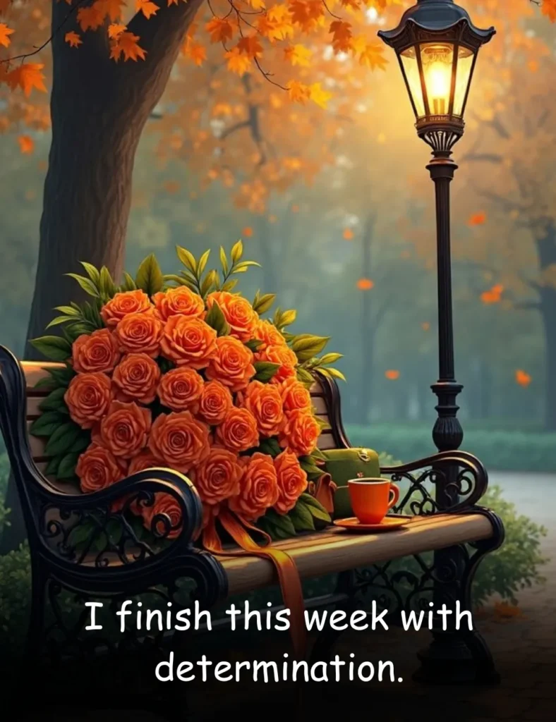 I finish this week with determination.