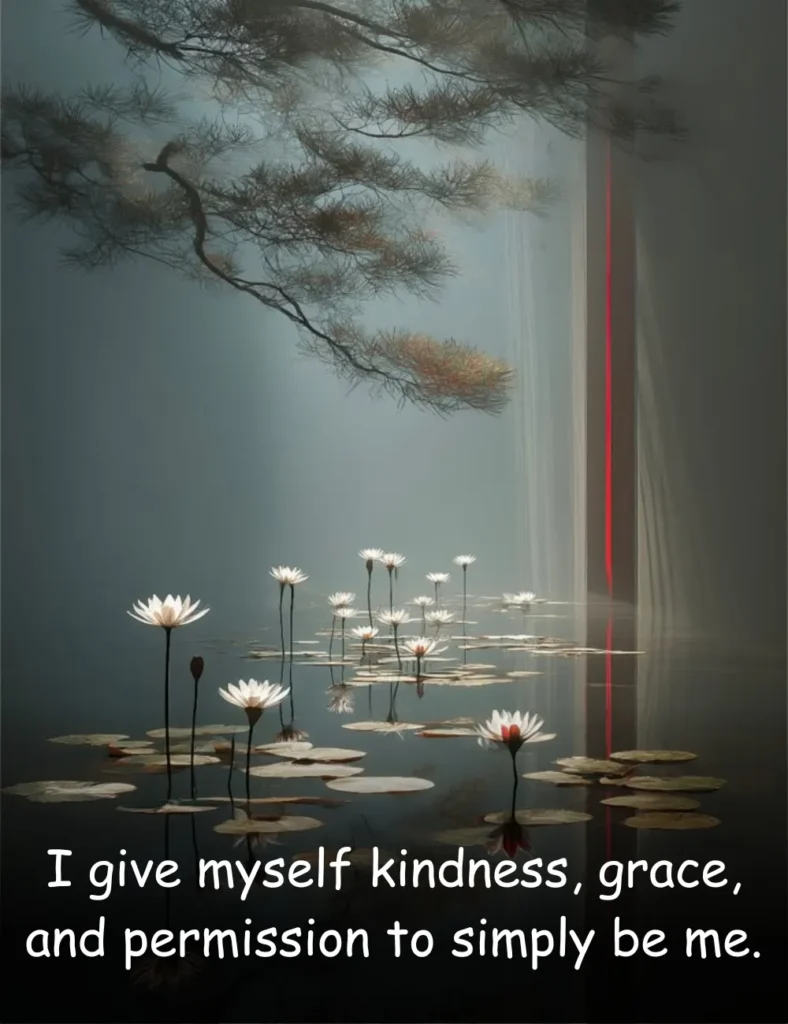 I give myself kindness, grace, and permission to simply be me.