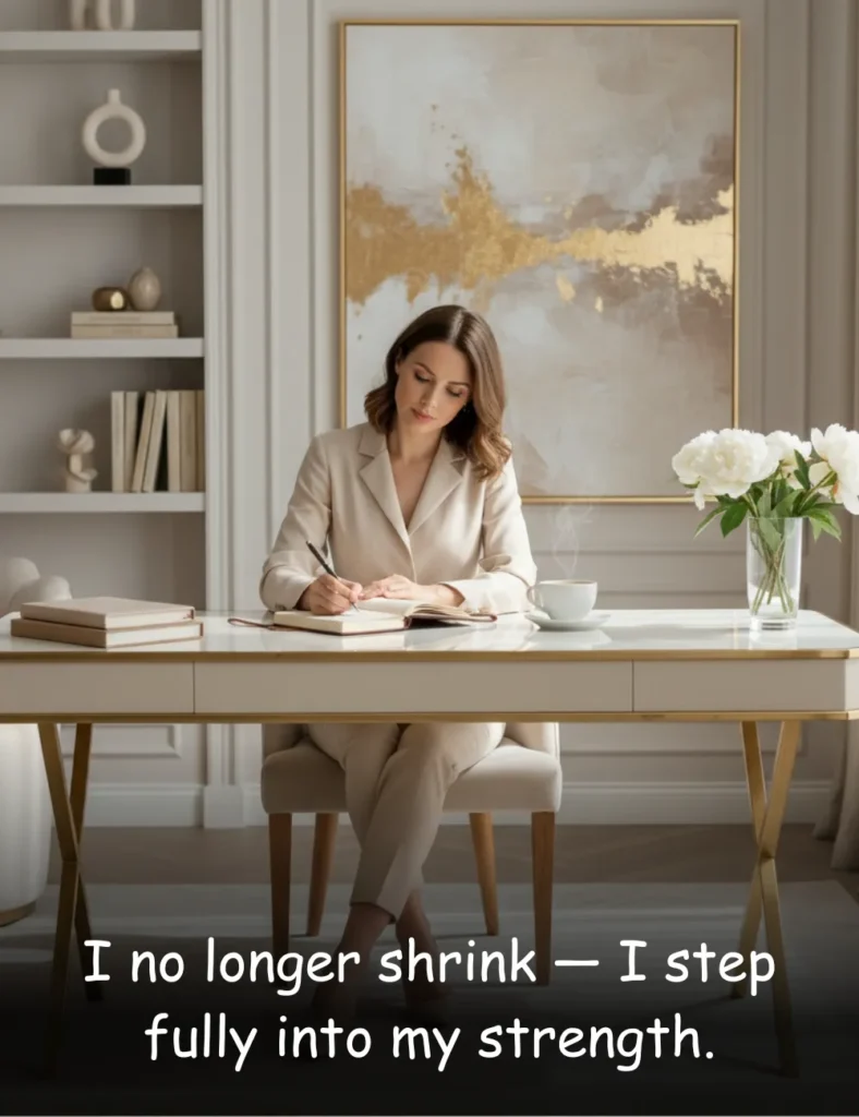 I no longer shrink — I step fully into my strength.