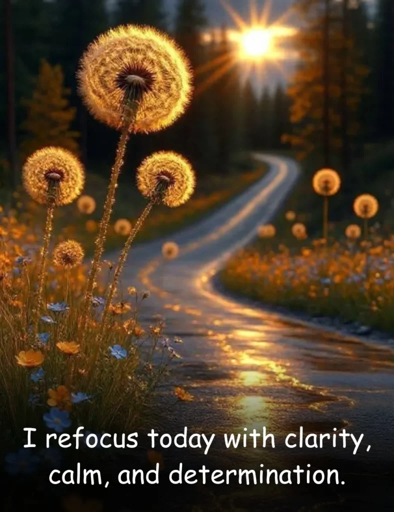 I refocus today with clarity, calm, and determination.