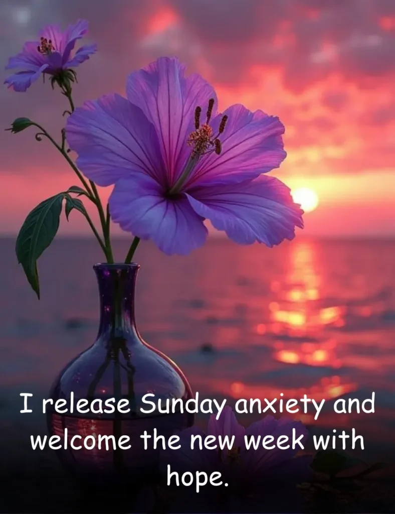 I release Sunday anxiety and welcome the new week with hope.