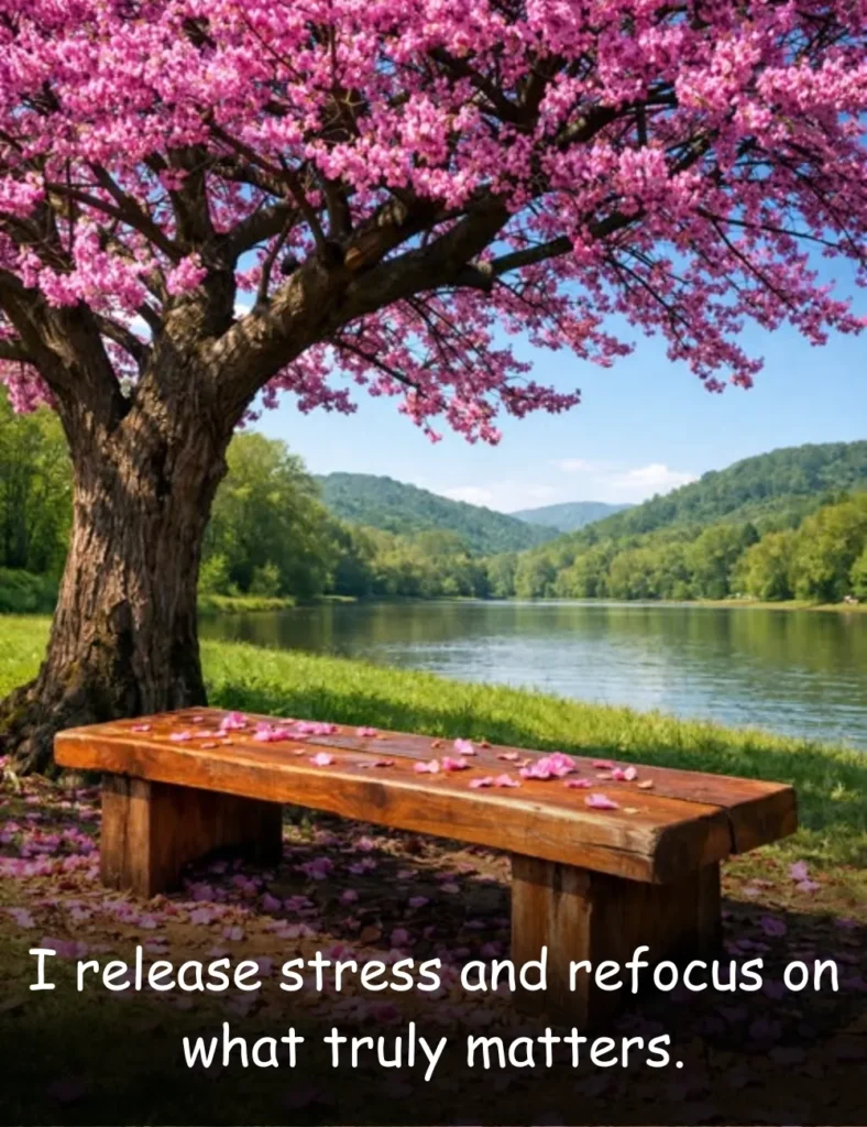 I release stress and refocus on what truly matters.