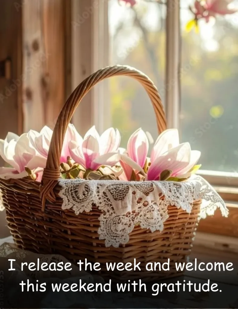 I release the week and welcome this weekend with gratitude.