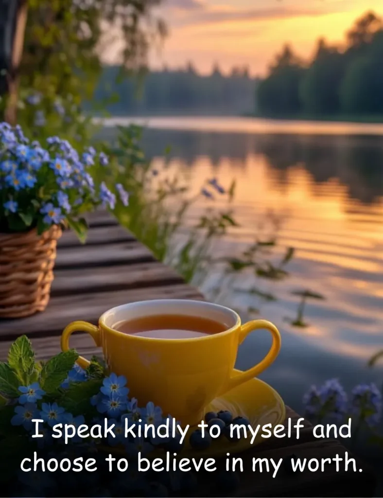 I speak kindly to myself and choose to believe in my worth.